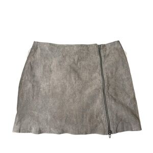 Blank NYC Zip Suede Mini Skirt in High Altitude Grey 31